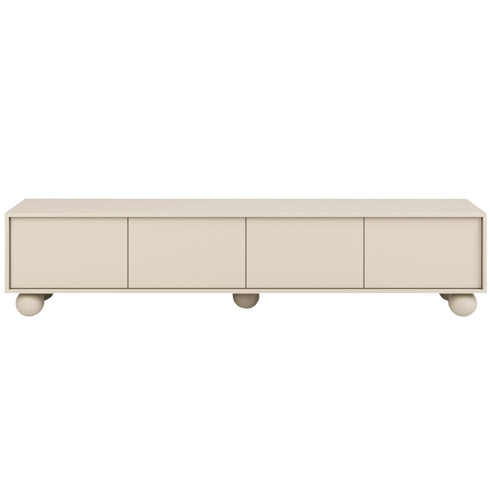 LOWBOARD Adel mit 4 Türen und runden Füßen, 204 cm, Griffloss, Kaschmir - Kaschmir, Holzwerkstoff (204/46/38cm) - Beautysofa