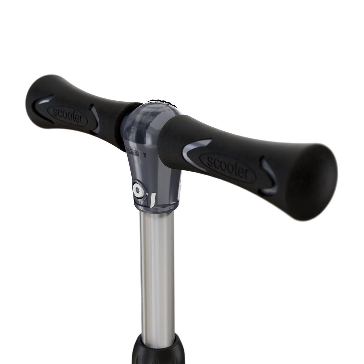 KINDERROLLER Lumox höhenverstellbarer Lenker inkl. Leuchtränder schwarz - Schwarz, Metall (28/59cm) - Juskys