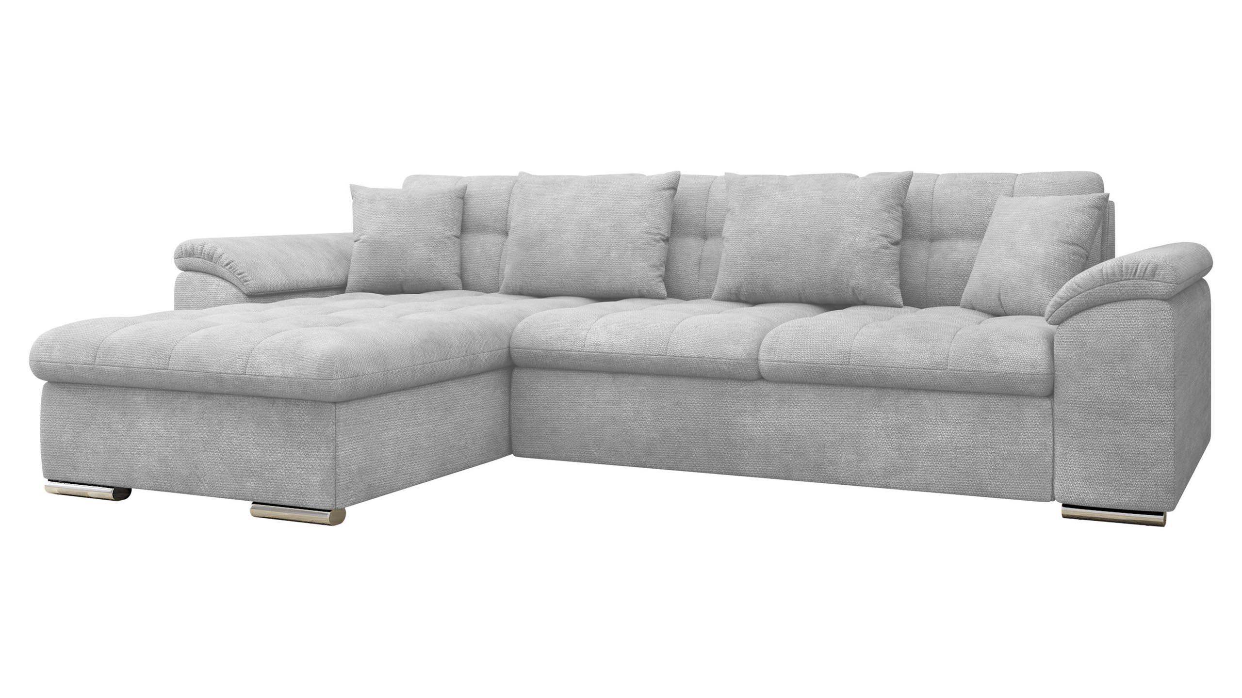 ECKSOFA Diana, Seite: Links - Hellgrau, Holz/Textil (280/160cm) - MIRJAN24