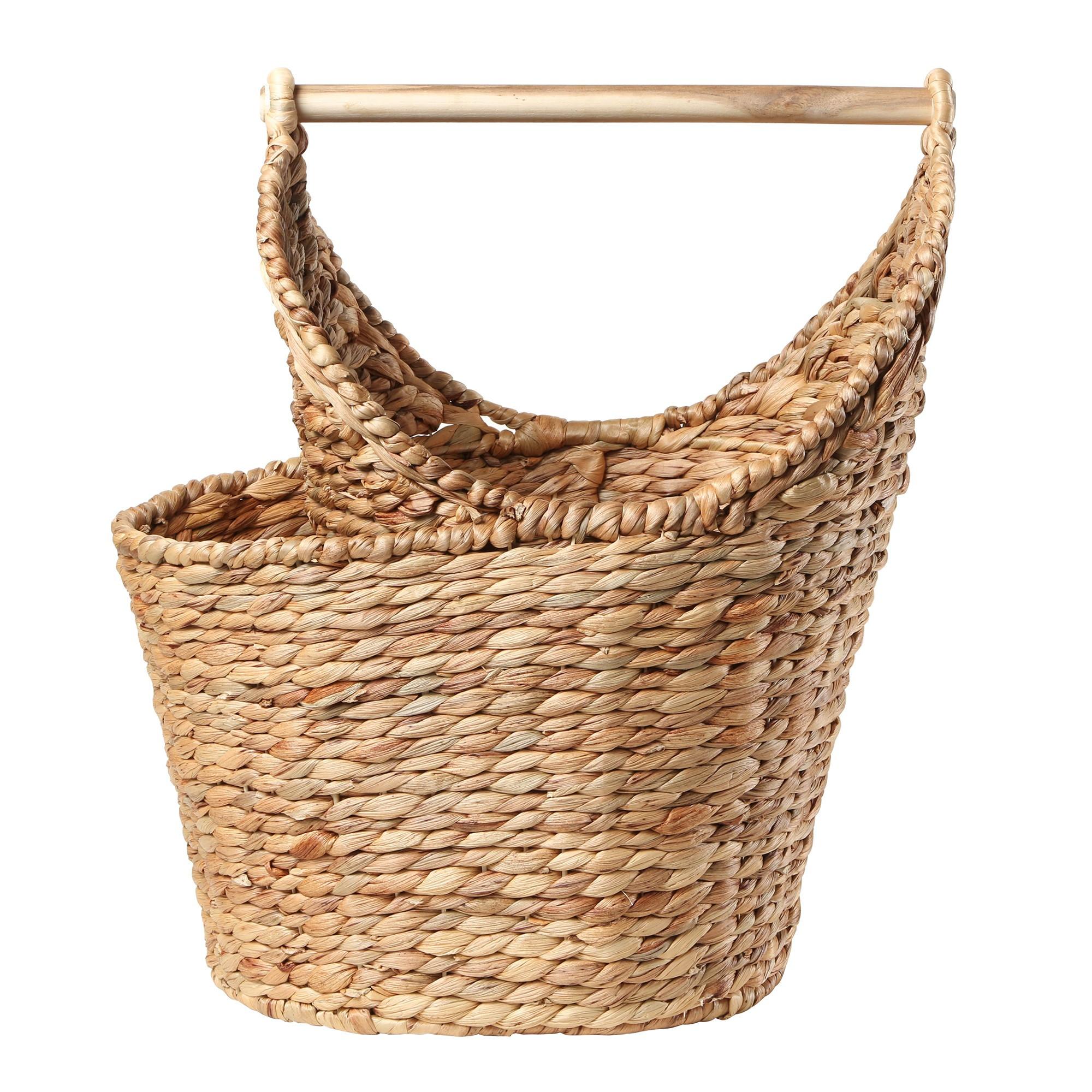AUFBEWAHRUNGSKORB für Toilettenpapier aus Wasserhyazinthe - Höhe 42 cm - Apfelbaumfarben, Naturmaterialien (15/15/50cm) - Calicosy