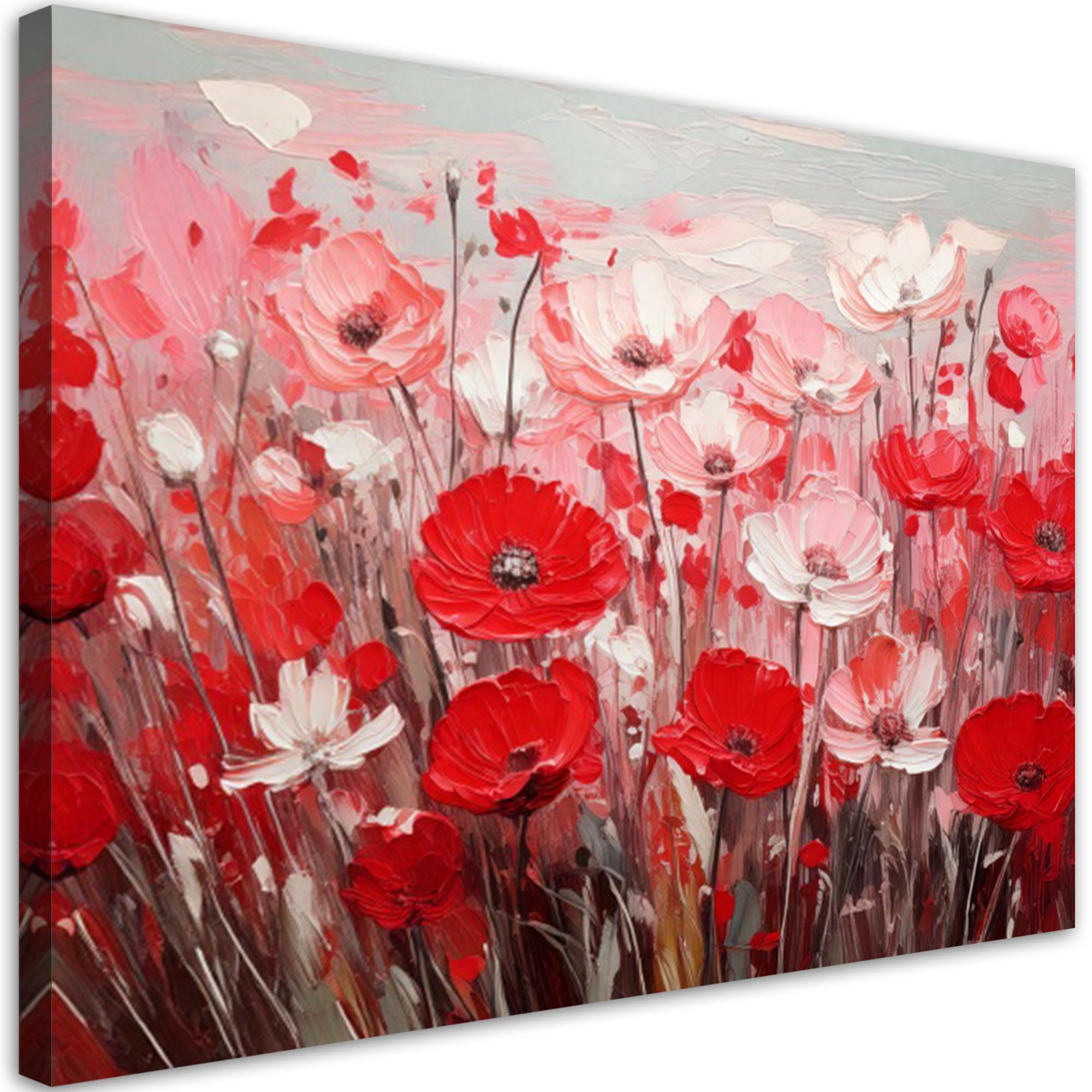 LEINWANDBILD Blumen 120x80cm - Rosa, Textil (120/80cm) - Feeby