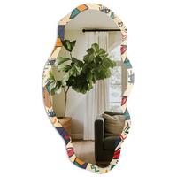 SPIEGEL 90x45 cm asymmetrisch mit Druck - Pop-Muster - Transparent, Glas (45/90/0.4cm) - TULUP