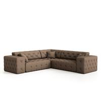 ECKSOFA Chantal - Taupe, Holzwerkstoff/Textil (246/246cm) - Fun Möbel