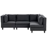 ECKSOFA Modul 4-Sitzer linksseitig Schwarz Stoff Unstad - Schwarz, Textil (228/152cm) - Beliani