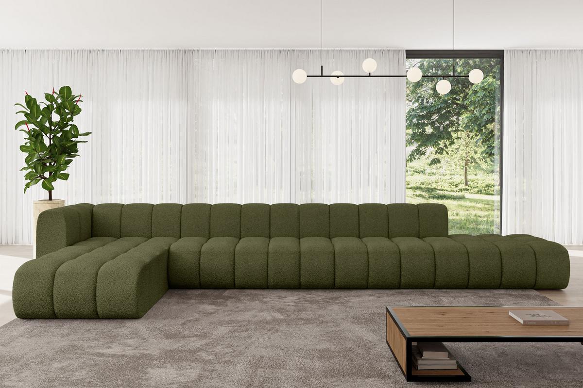 ECKSOFA modulares Sofa Zuvon-L3 - 478x177x70 cm Grün - Grün, Holzwerkstoff/Textil (478/177cm) - ALTDECOR