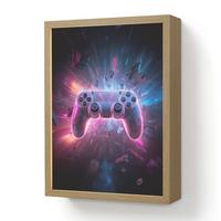 NACHTTISCHLAMPE MIT AKKU Controller - Neon - Explosion - Abstrakt 30x40 cm - Violett, Holzwerkstoff (8/30/40cm) - OnlyWow