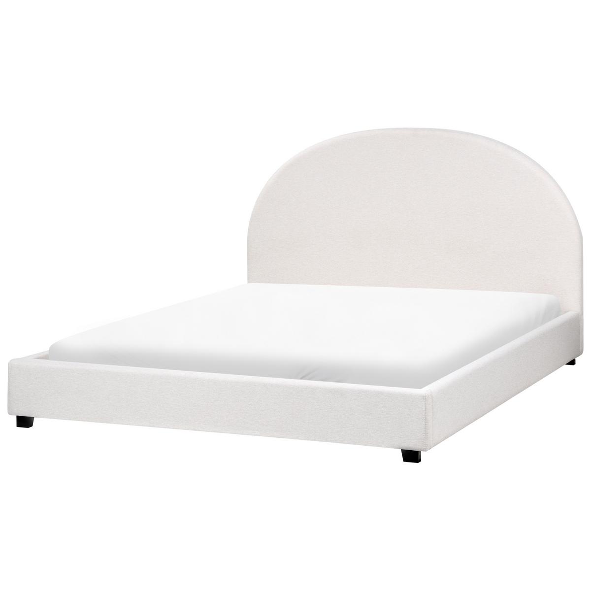 BETT mit Lattenrost 160/200 cm Cremeweiß Vaucluse - Weiß, Textil (160/200cm) - Beliani