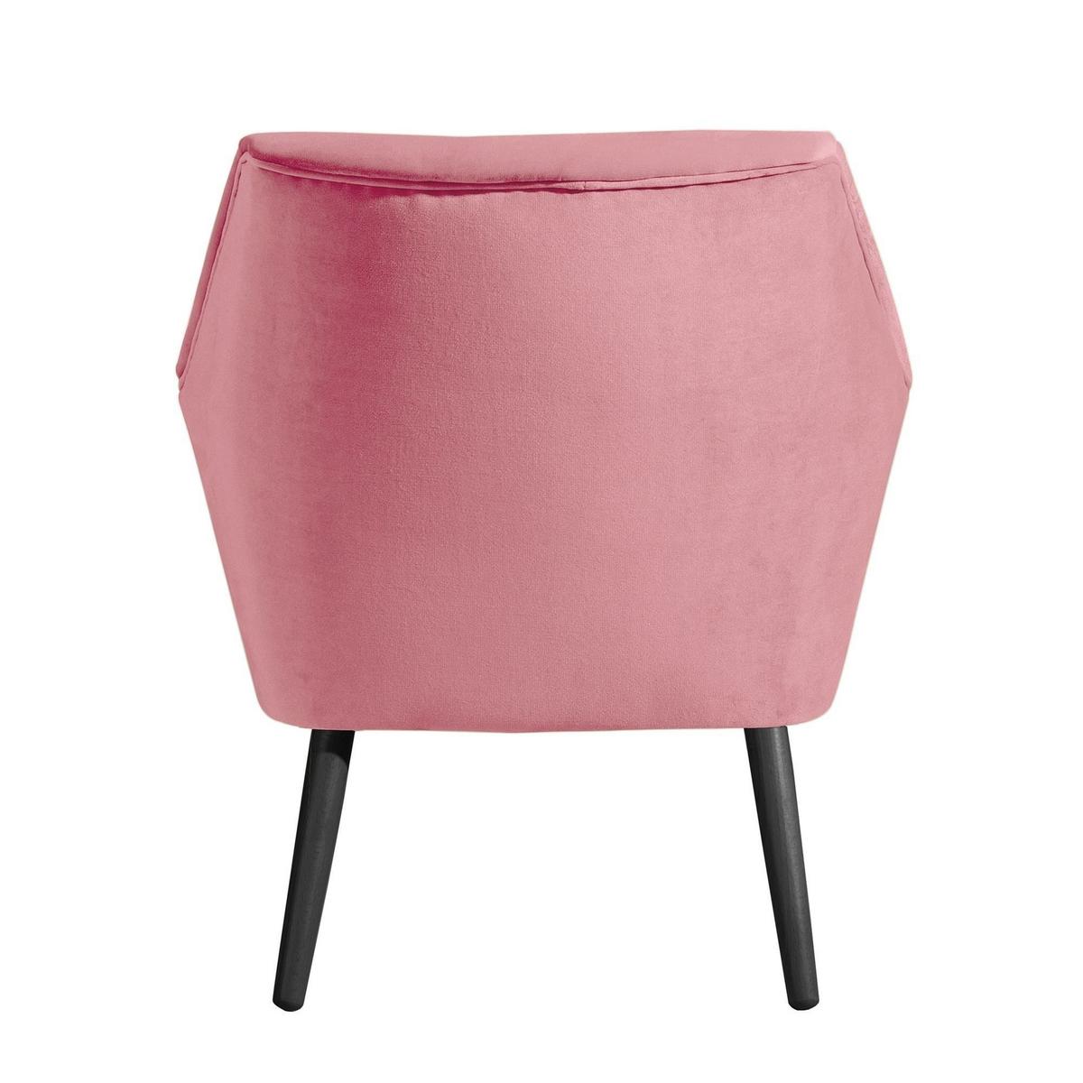 SESSEL Kachka Bezug Samtvelour Buche schwarz / rosé - Buche Kolonial/Rosa, Kunststoff (71/81/67cm) - 58aufmkessel