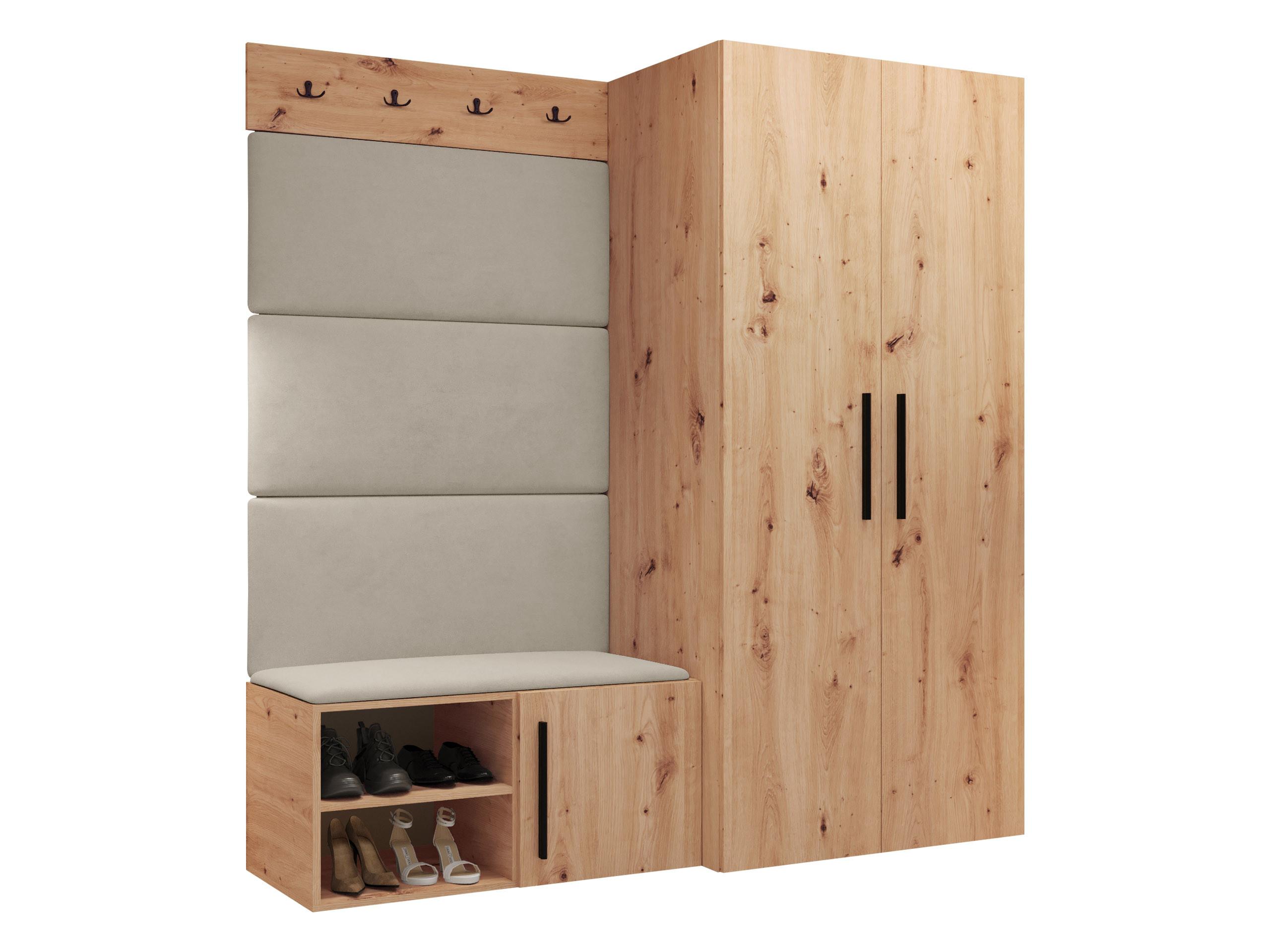 GARDEROBEN-SET Medi I - Beige/Schwarz, Holzwerkstoff/Kunststoff (80/191/50cm) - MIRJAN24