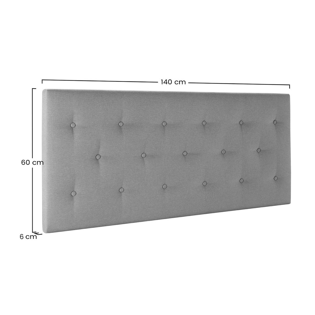 KOPFTEIL Turin 140x60 cm Grau - Grau, Textil (6/140/140cm) - VS Venta-stock