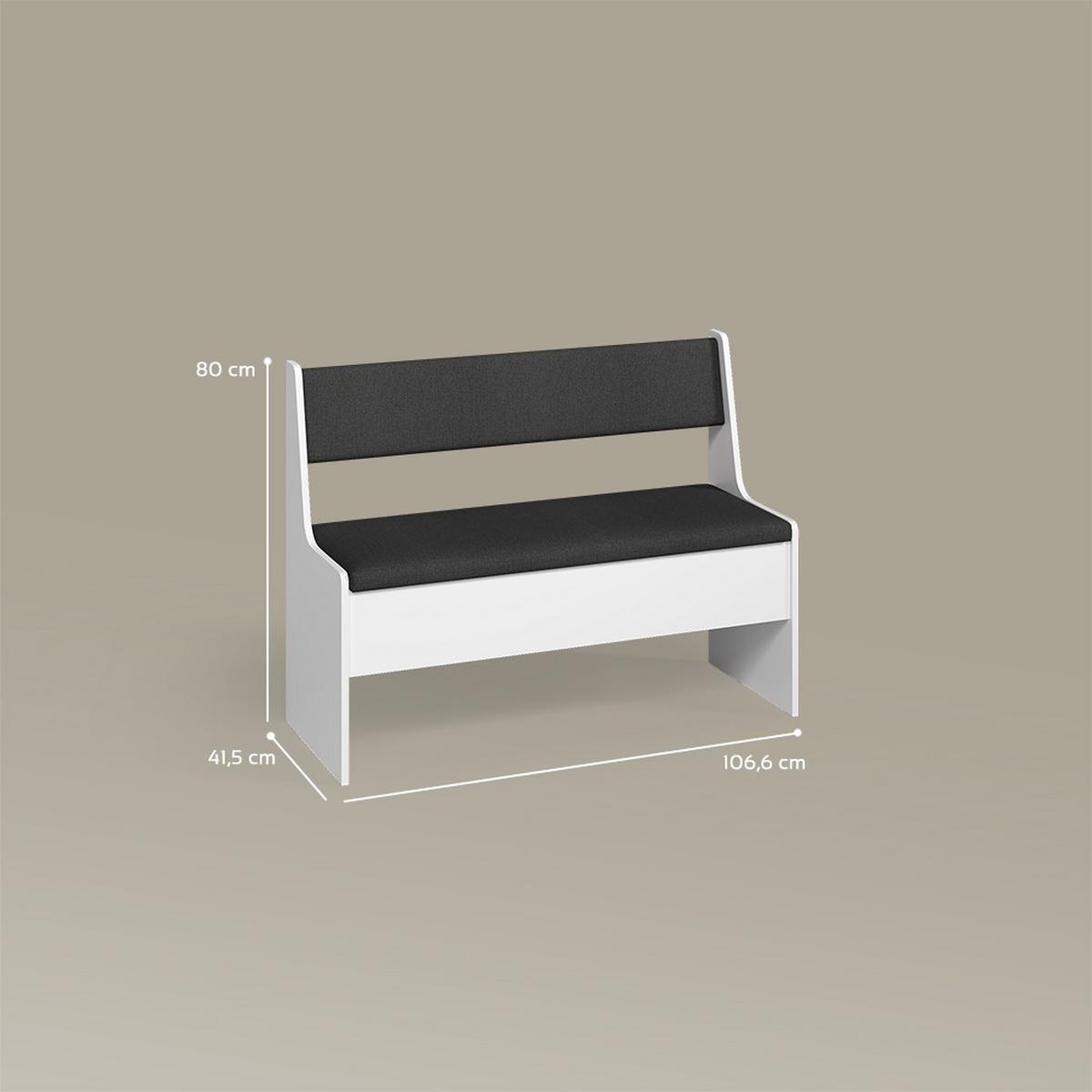 ESSZIMMER-BANK Tiberio Weiß 41.5 x 106.6 cm - Weiß, Holzwerkstoff (41.5/80/106.6cm) - Livinity®