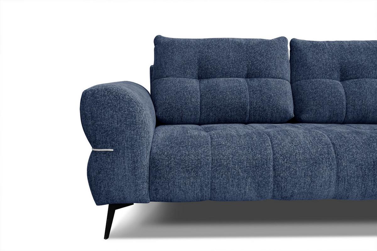 SOFA SALVINI 3-Sitzer, dunkelblau - Schwarz/Dunkelblau, Holzwerkstoff/Textil (176/88/99cm) - Wozimo