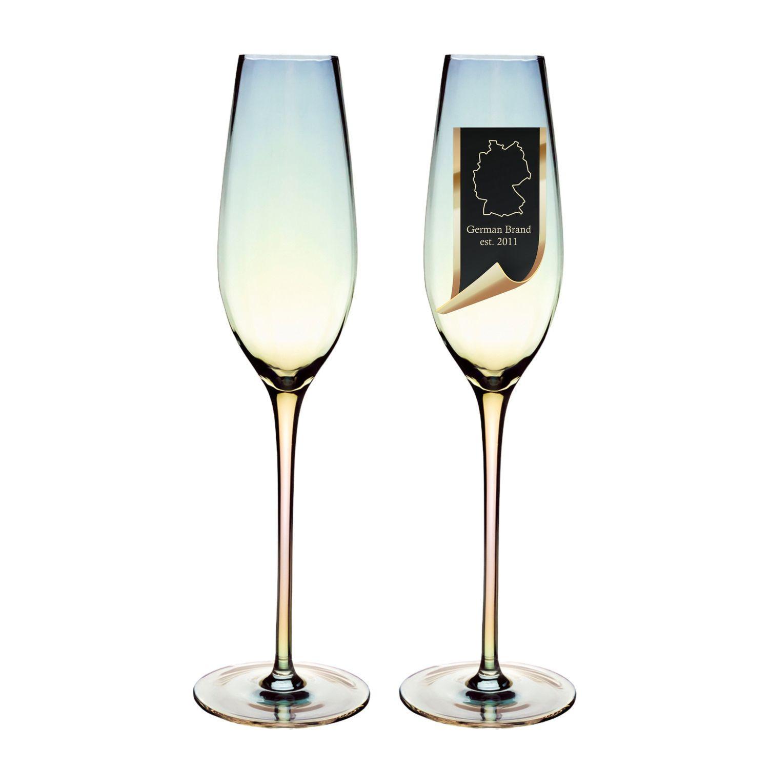 SEKTGLAS-SET 200 ml (2-tlg.) - Transparent, Glas (0.2L) - Intirilife