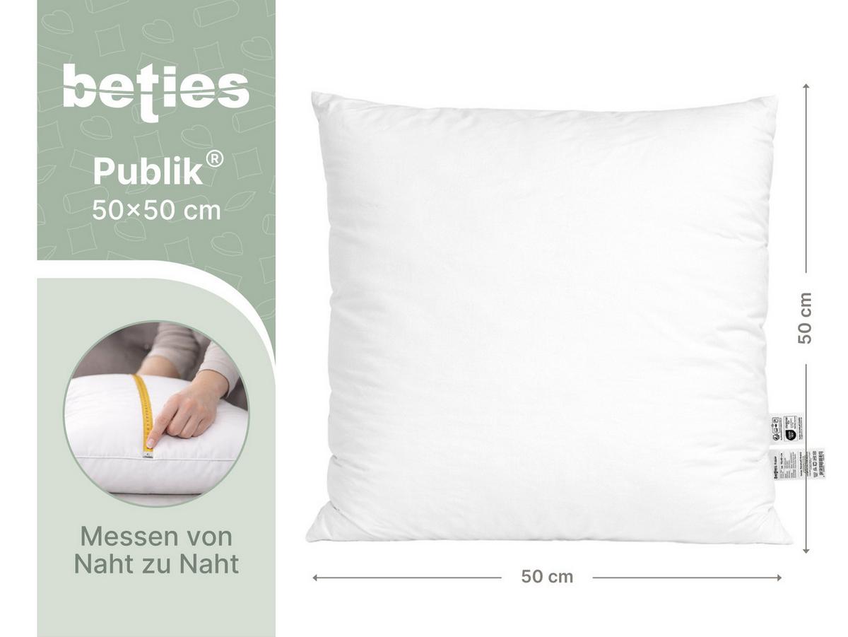 FEDERKISSEN Publik 50/50 cm - Creme, Textil (50/50cm) - beties Heimtextil