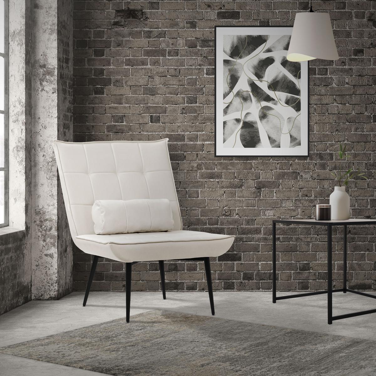 RELAXSESSEL Weiß - Beige/Schwarz, Metall (97/100/79cm) - ML-DESIGN