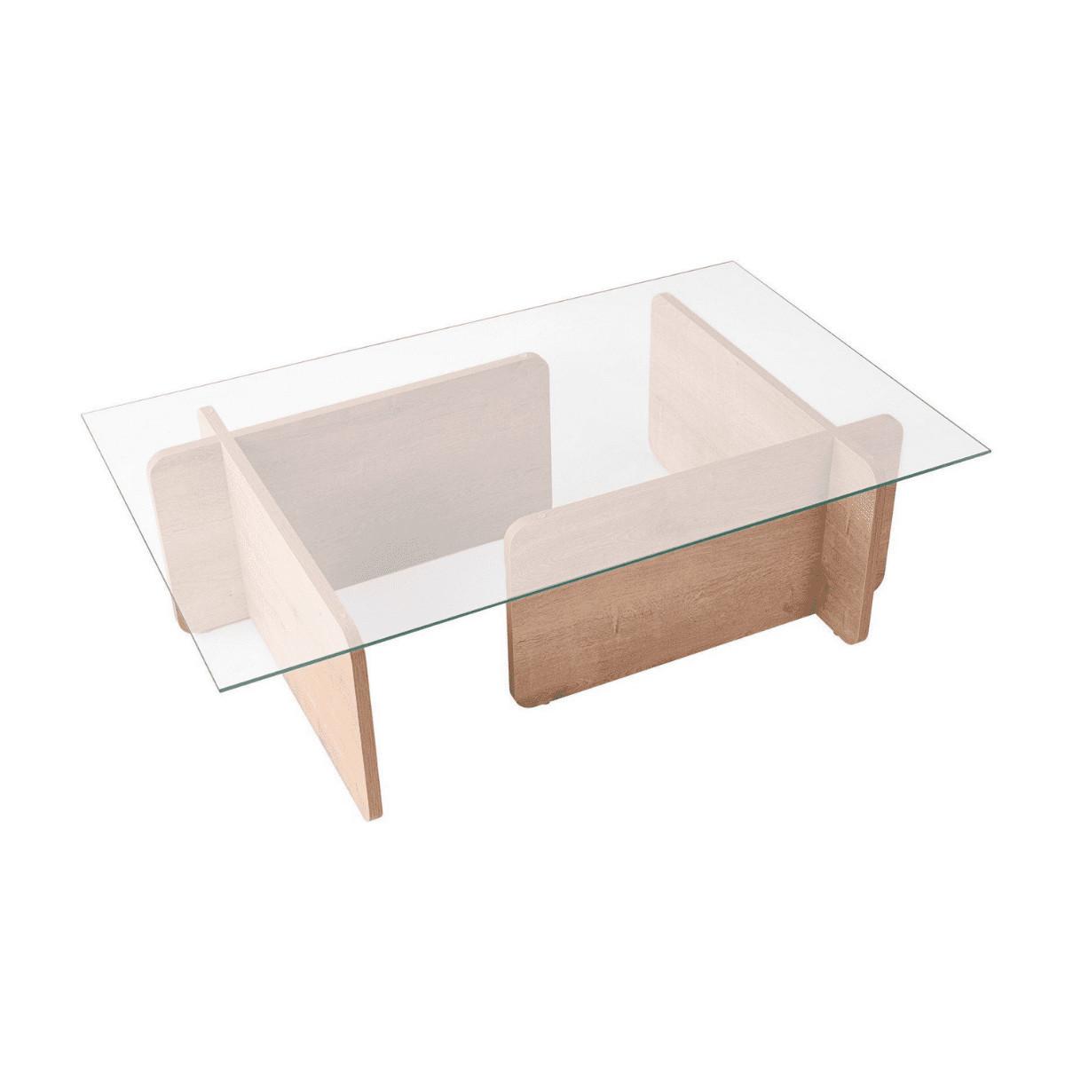 COUCHTISCH mit Tischplatte aus gehärtetem Glas 105/65/30 cm - Eichefarben, Holzwerkstoff (110/65/30cm) - Calicosy