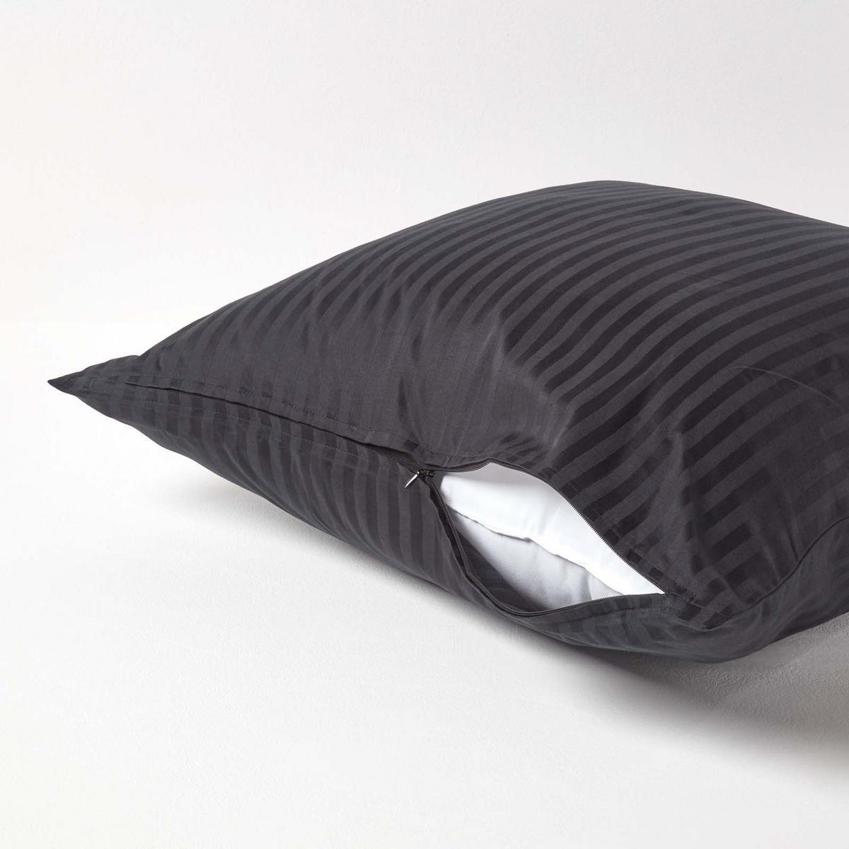 KISSENBEZUG Damast, Ägyptische Baumwolle, Fadendichte 330 - Schwarz, Textil (60/60cm) - Homescapes