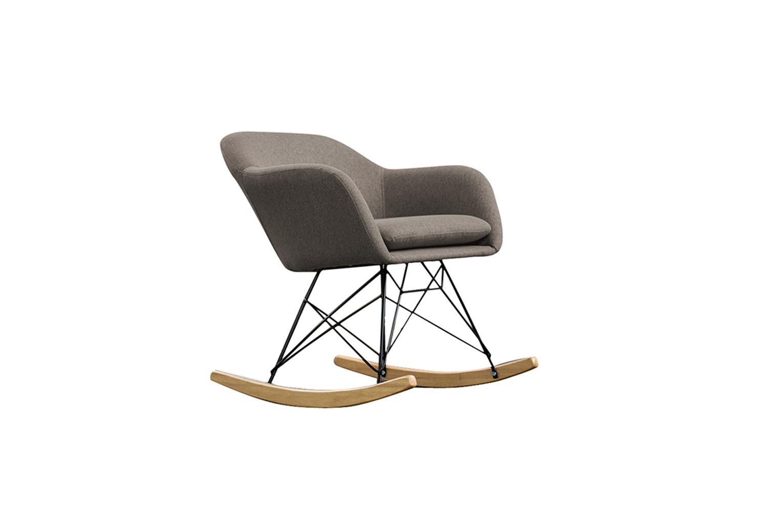 SCHAUKELSTUHL STELLA Braun Webstoff - Braun, Textil (62/73/75cm) - KAWOLA