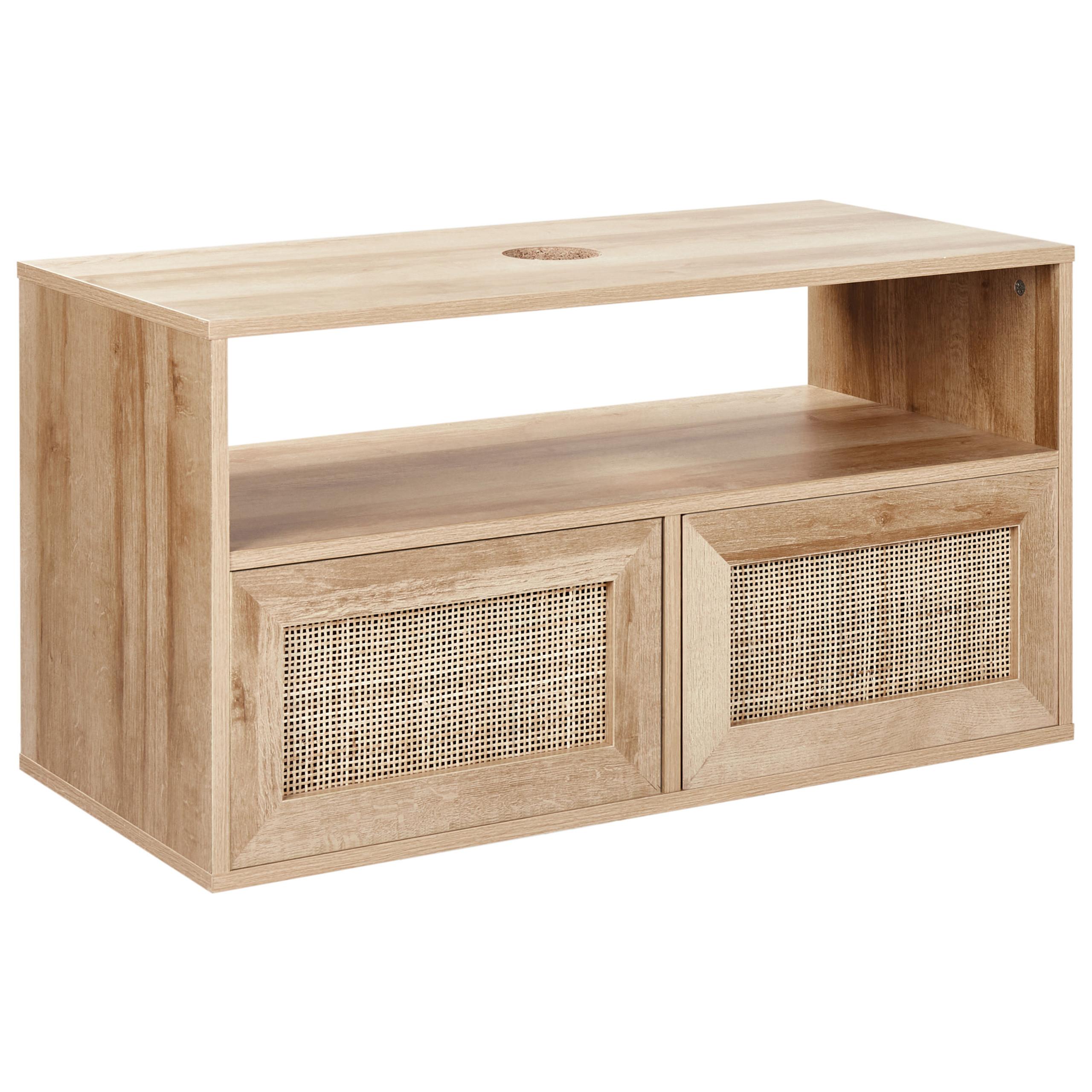 WASCHBECKENUNTERSCHRANK wandmontiertk 86 cm Hellbraun Rosell - Naturfarben, Holzwerkstoff (86/45/40cm) - Beliani