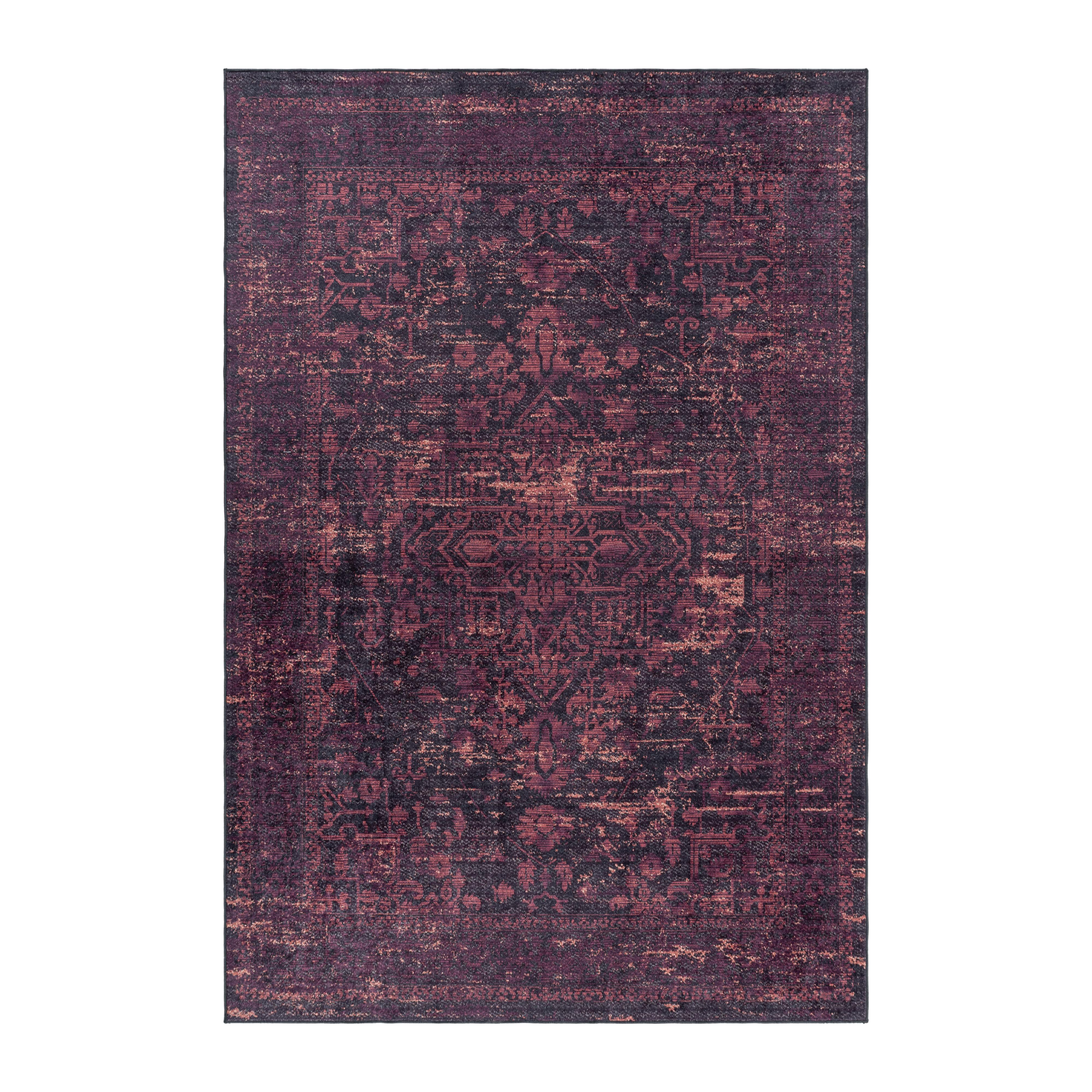 TEPPICH Flachgewebe Waschbar PIZOL in Rot, im Vintage-Stil, 200 x 290 cm - Rot, Textil (290/200cm) - KADIMA DESIGN
