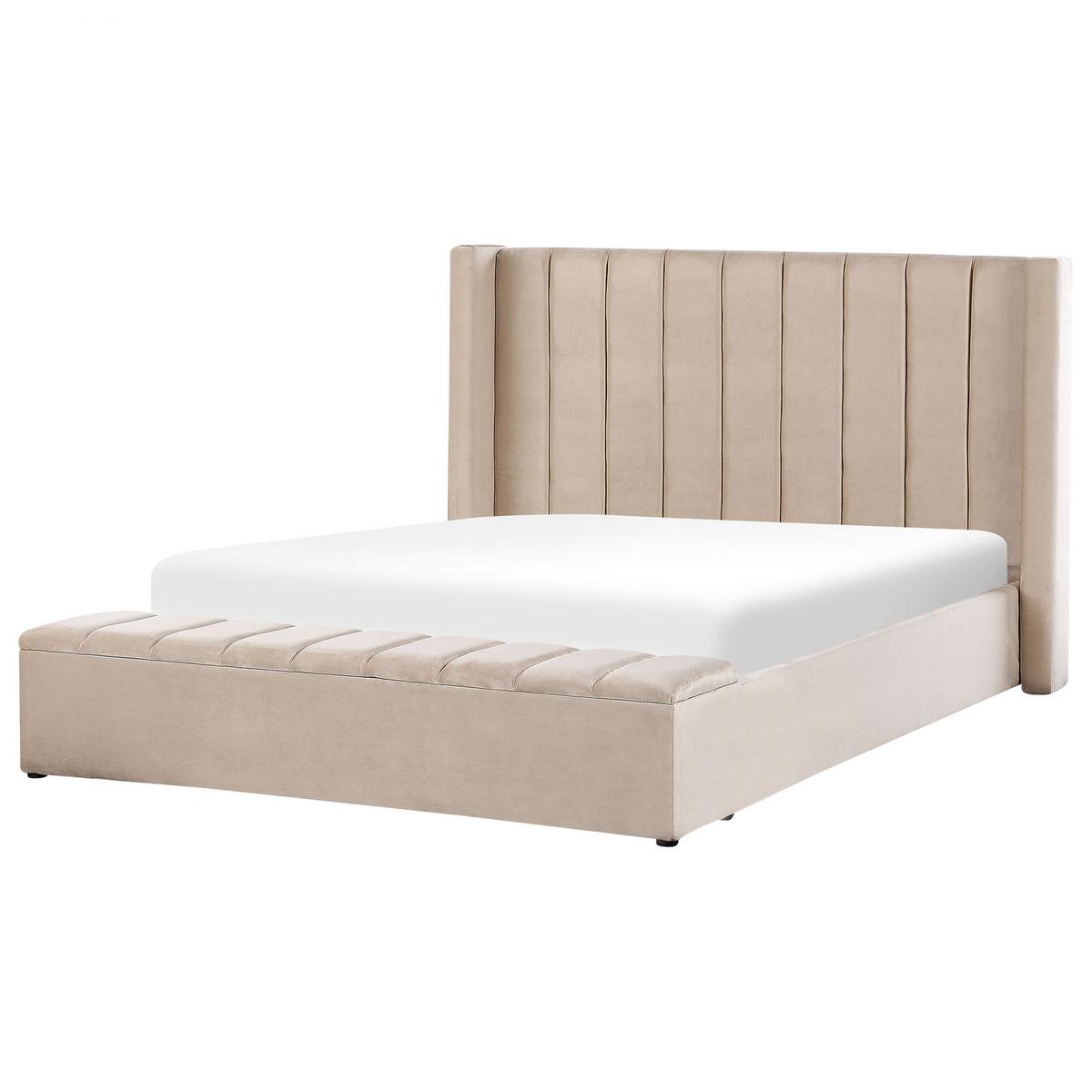POLSTERBETT 180/200cm Beige Noyers - Beige, Textil (180/200cm) - Beliani