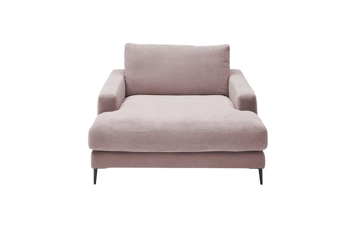 LONGSEAT CARA Pink Cord - Schwarz/Rosa, Textil/Metall (132/84/170cm) - KAWOLA