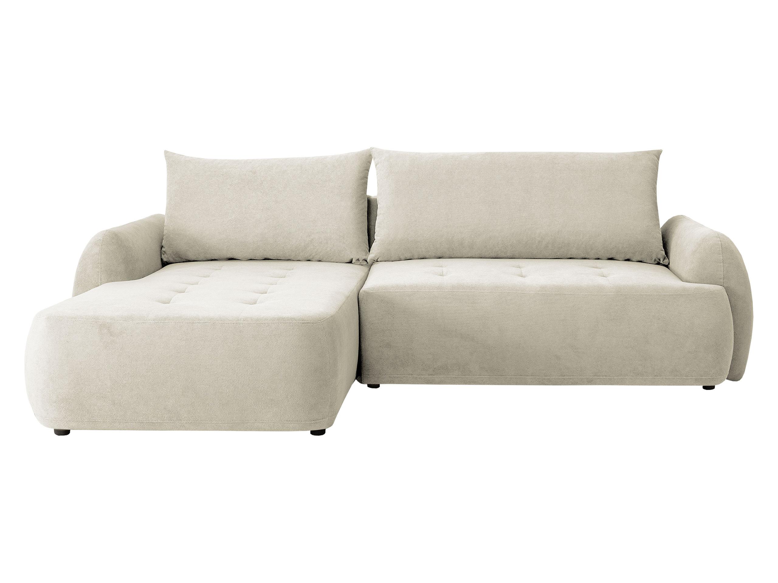 ECKSCHLAFSOFA Bueno II, Seite: Links - Creme/Schwarz, Holz/Textil (280/185cm) - MIRJAN24