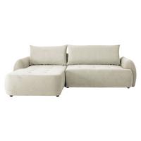 ECKSCHLAFSOFA Bueno II, Seite: Links - Creme/Schwarz, Holz/Textil (280/185cm) - MIRJAN24