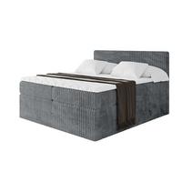 BOXSPRINGBETT mit Matratze H3|H4 und Lattenrost - TOLO KING 140x200 Cord - Dunkelgrau - Dunkelgrau, Holzwerkstoff (140/200cm) - ALTDECOR