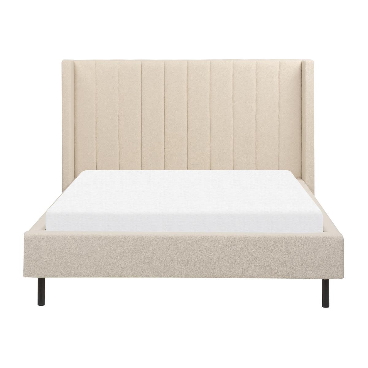 POLSTERBETT mit Lattenrost 140x200 cm Beige Villette - Beige, Textil (140/200cm) - Beliani