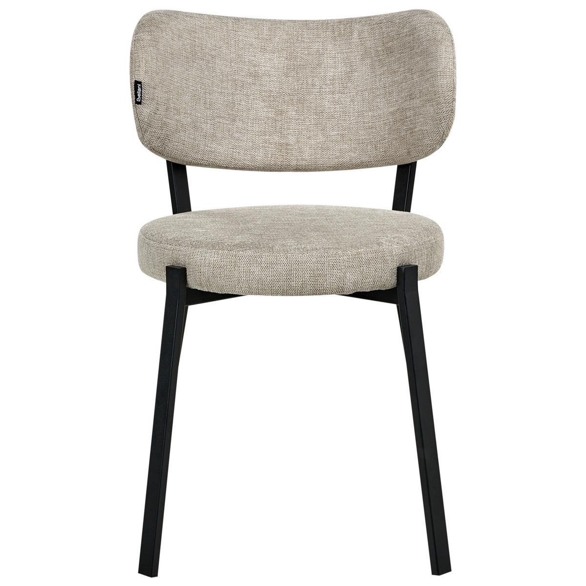ESSZIMMERSTUHL 2er-Set Stoff Beige Bronte - Beige, Textil (49/76/46cm) - Beliani