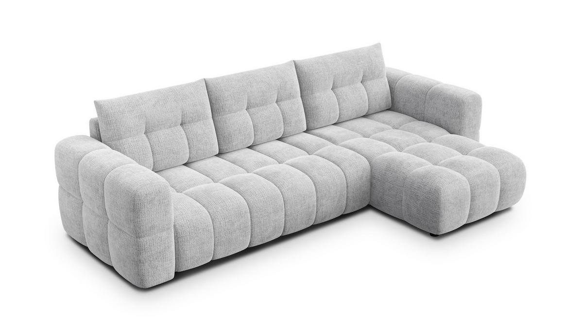 ECKSOFA CLOUDI 4-Sitzer rechts, hellgrau - Hellgrau/Schwarz, Holz/Textil (294/160cm) - Wozimo