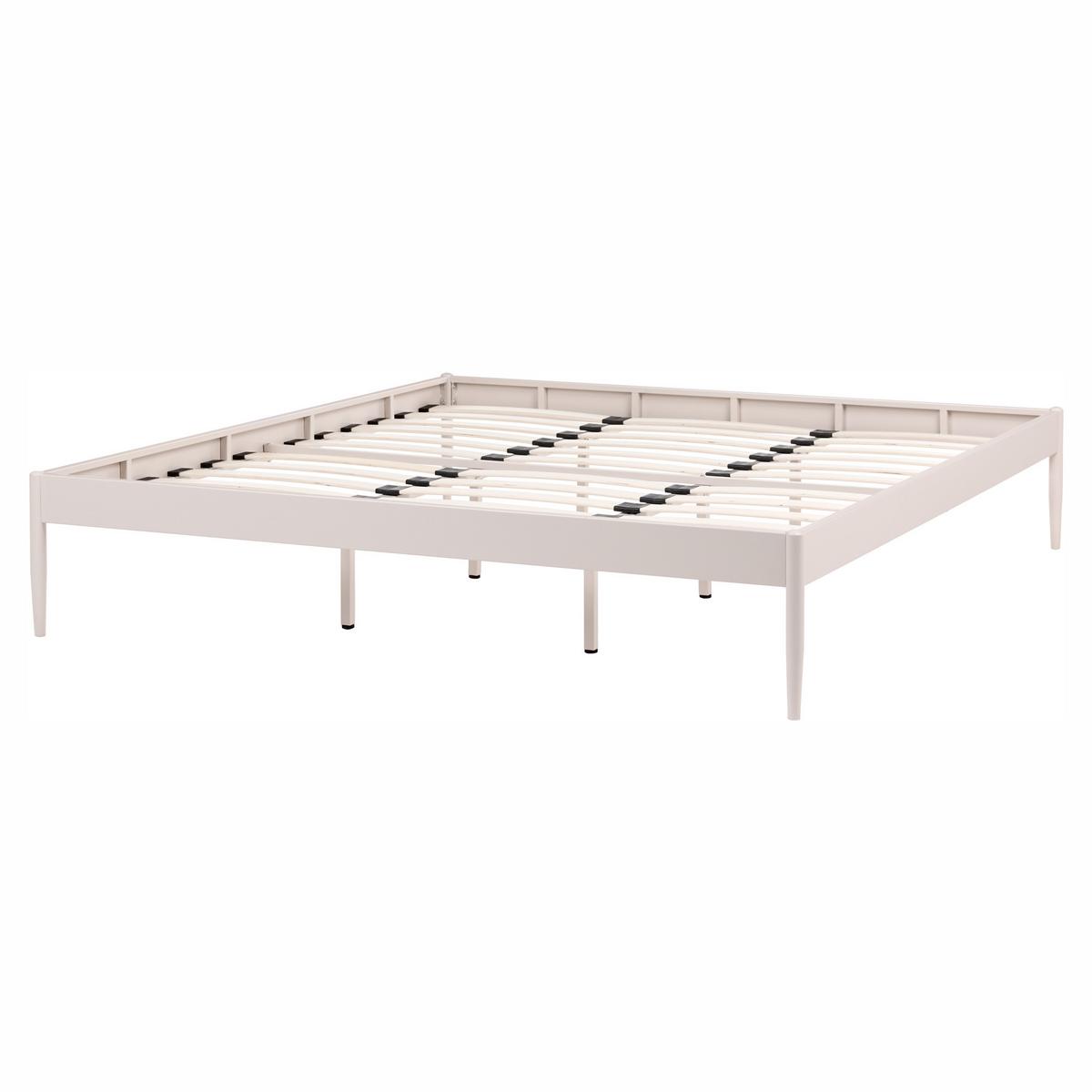 BETT mit Lattenrost 180/200 Stahl Hellbeige Vaurs - Beige, Metall (180/200cm) - Beliani