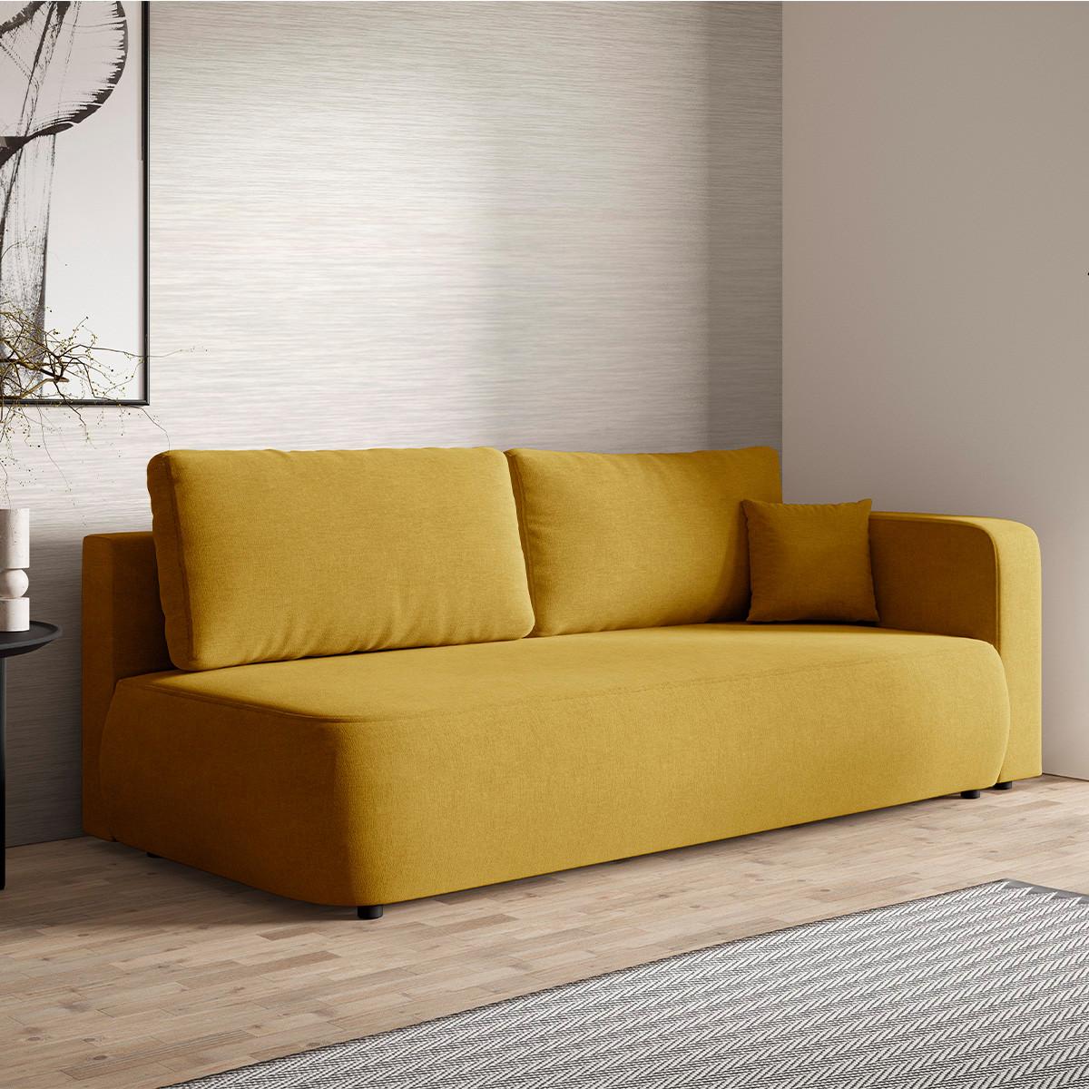 SOFA Antonio 3 Sitzplätze Gelb - Gelb, Holz (228/82/106cm) - Petits-meubles