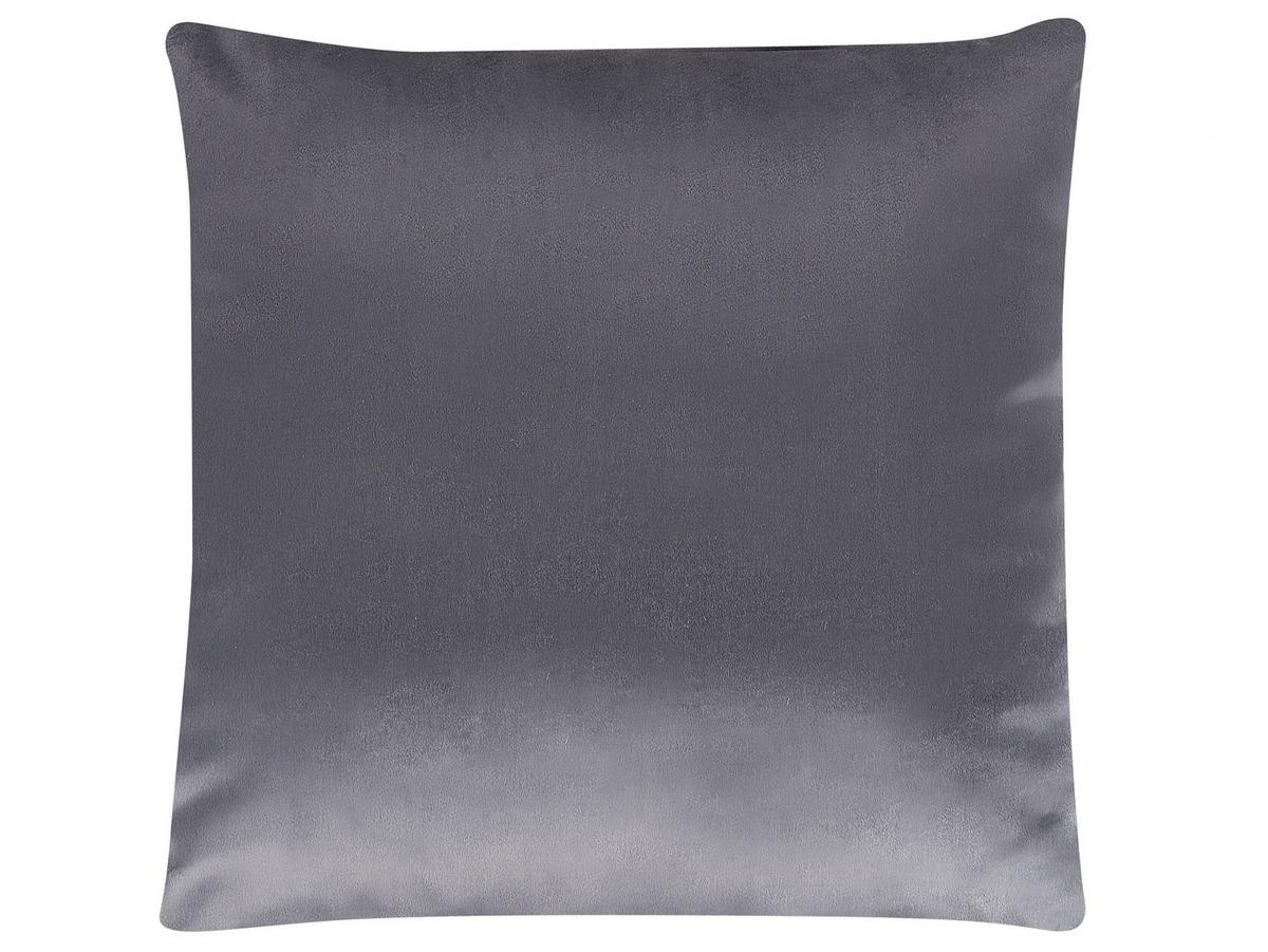 DEKOKISSEN 2er-Set Dunkelgrau 45/45 cm Aspidistra - Dunkelgrau, Textil (45/45cm) - Beliani