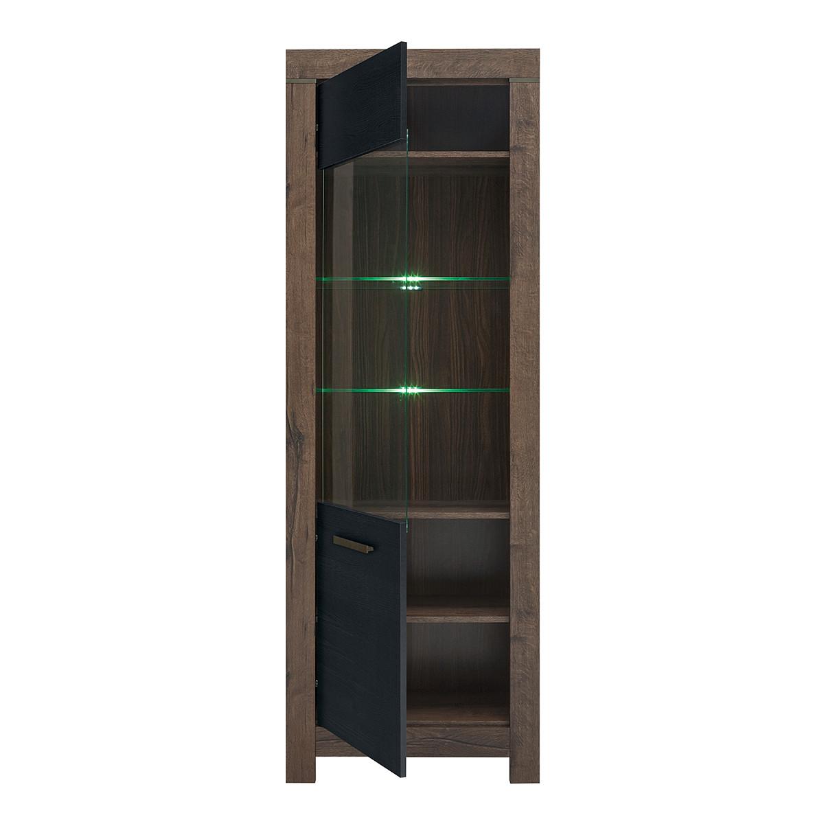 VITRINE Adam Holz und Schwarz - Schwarz, Holzwerkstoff (68/196/39cm) - Petits-meubles
