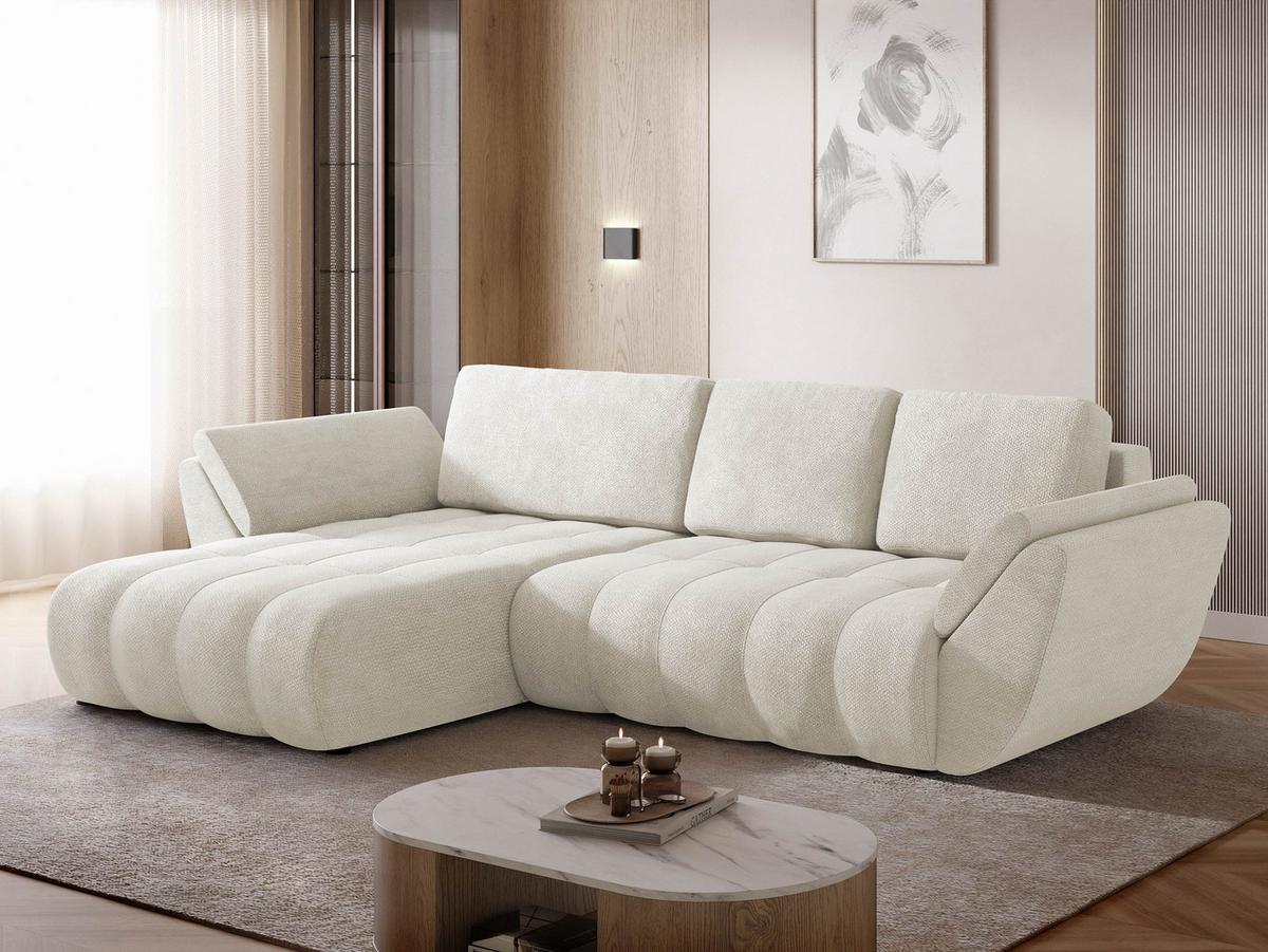 ECKSOFA Faro - Creme/Schwarz, Holz/Kunststoff (283/195cm) - MIRJAN24