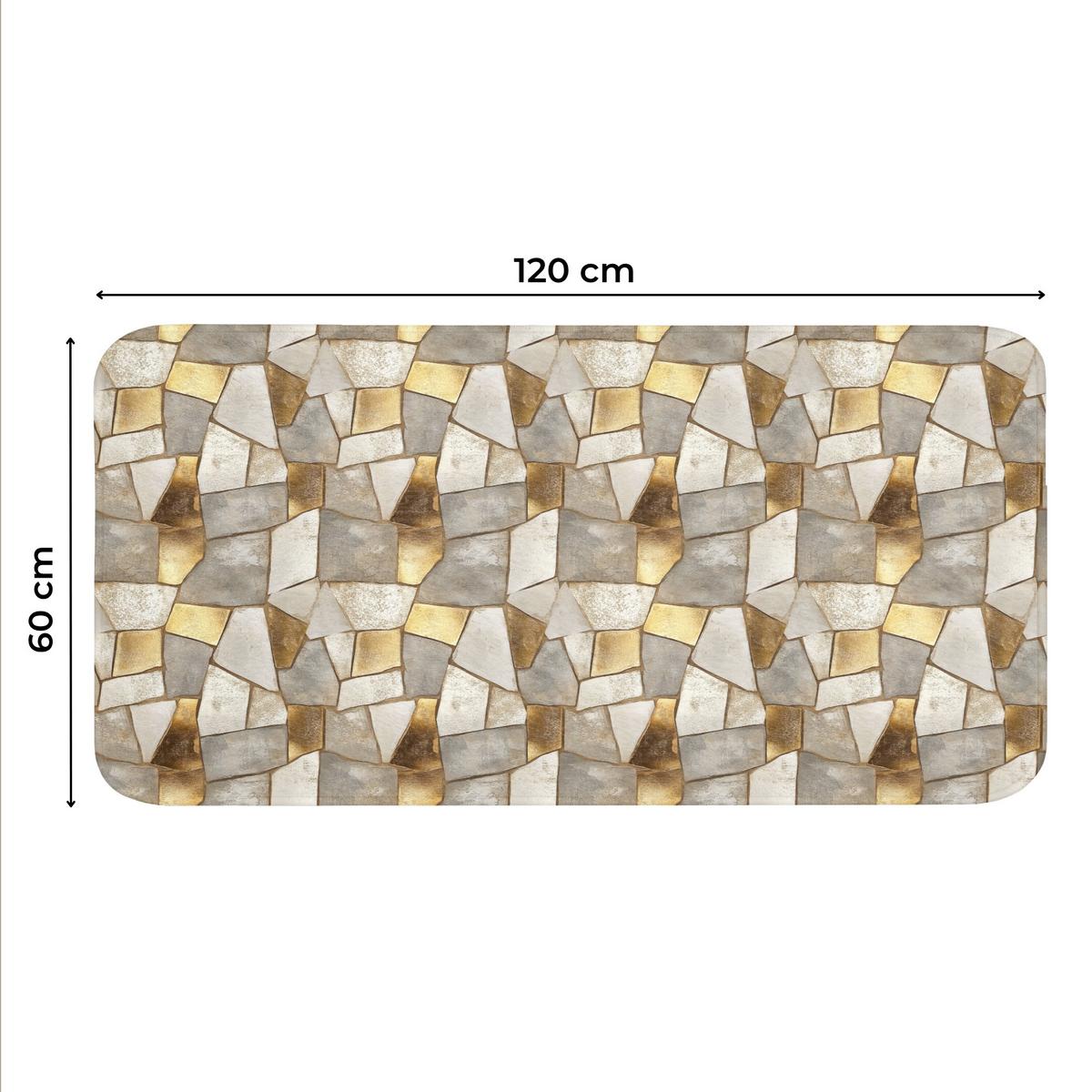WC-VORLEGER Mosaik - Marmor - Gold WC Teppich 120x60 cm - Champagner, Textil (120/1cm) - OnlyWow