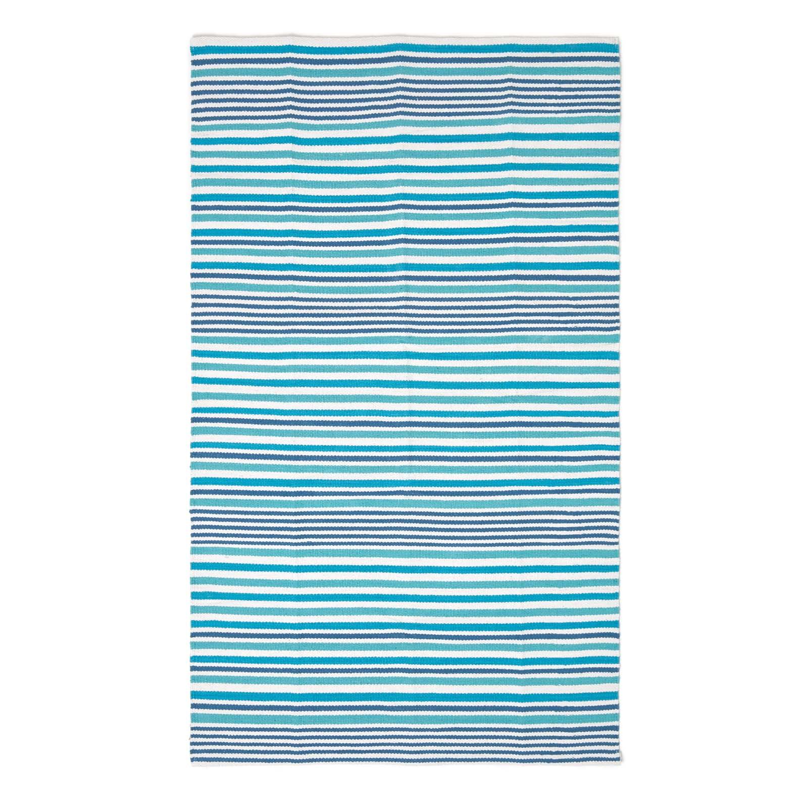 FLACHWEBETEPPICH Baumwolle gestreift 150/240 cm - Blau, Textil (150/240cm) - Homescapes