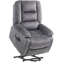 ELEKTRISCHER-AUFSTEHSESSEL Polyester Schaumstoff Dunkelgrau - Dunkelgrau/Schwarz, Textil/Metall (90/110/93cm) - HOMCOM