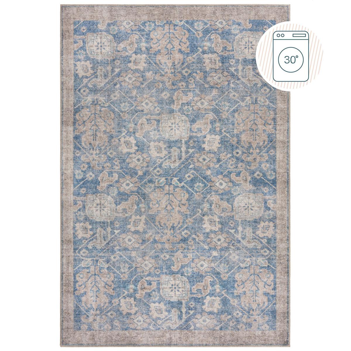 TEPPICH Waschbar HURST, orientalisch, Blau, 152 x 230 cm - Blau, Textil (230/152cm) - KADIMA DESIGN