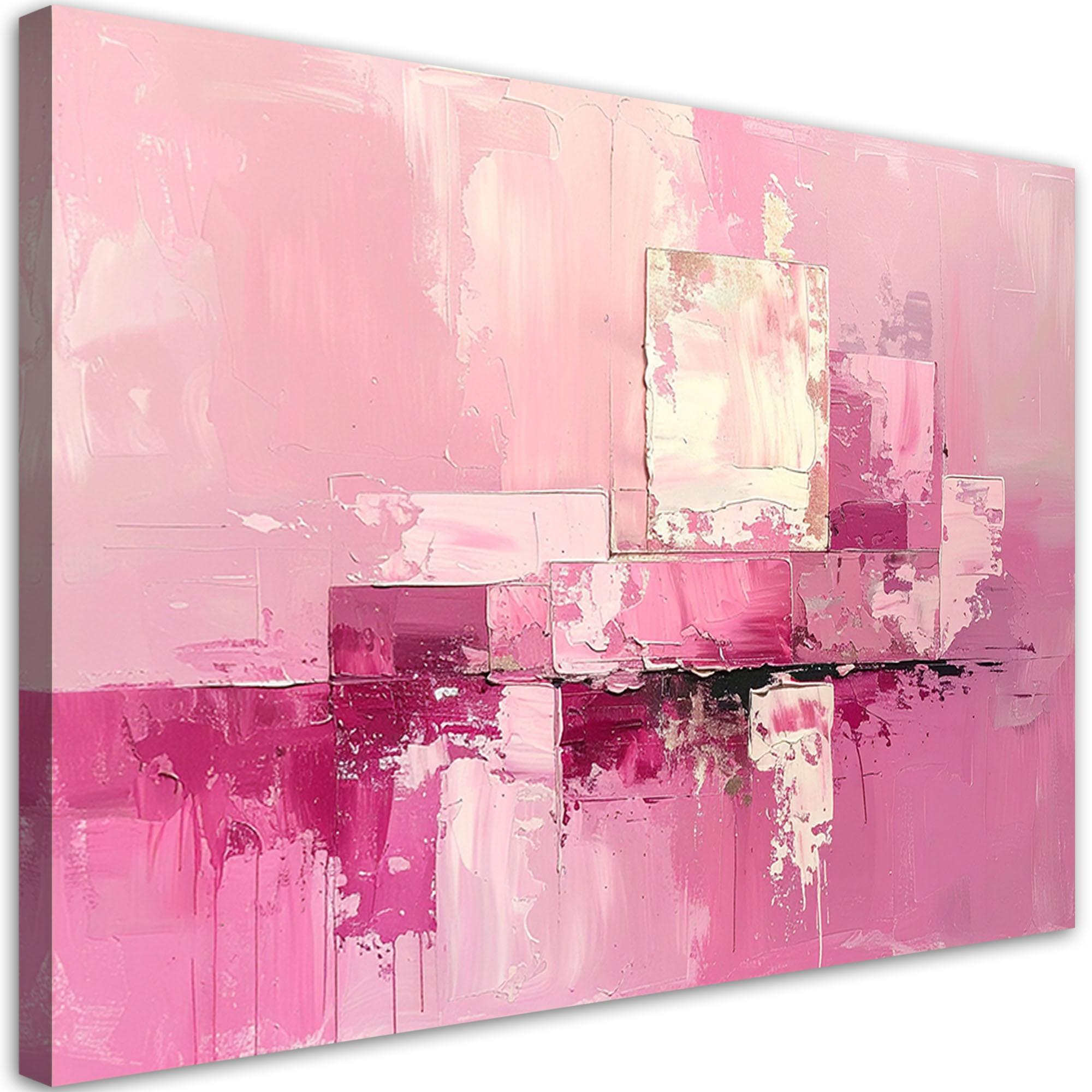 BILD auf Leinwand, Rosa Abstrakt Textur im Boho Stil - Rosa, Textil (120/80cm) - Feeby
