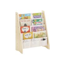 KINDER-BÜCHERREGAL mit 4 Stofffächern, Natur 63x76x28cm - Naturfarben, Holz/Holzwerkstoff (63/76/28cm) - SoBuy