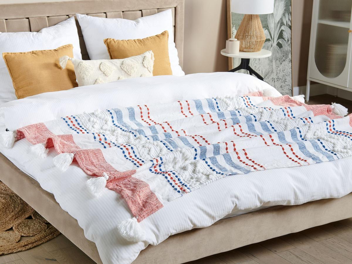 DECKE Bunt Cubuk 130/150 cm - Multicolor, Textil (130/150cm) - Beliani