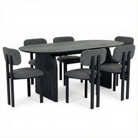 ESSGRUPPE MALA FRANCA 7er Set schwarz - Schwarz, Holzwerkstoff - IDIMEX