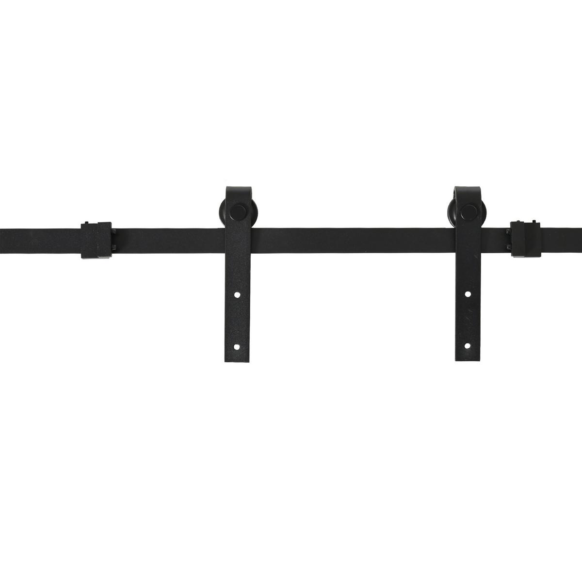 SCHIEBETÜRSYSTEM - Schwarz, Metall (0.6/18/183cm) - HOMCOM