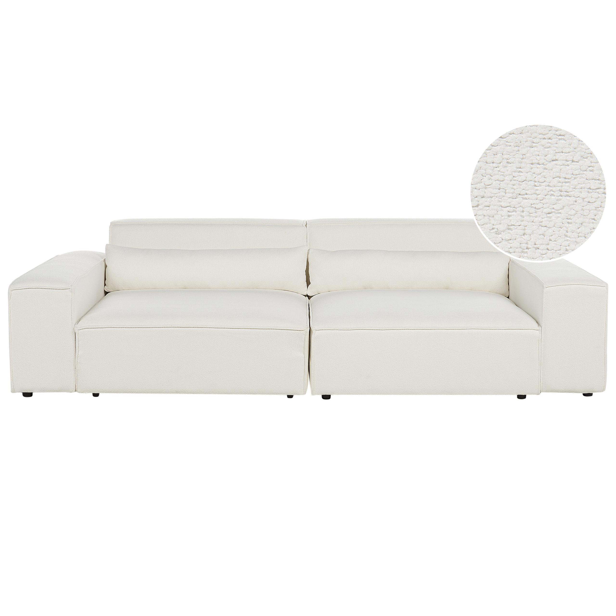 2-SITZER-SOFA Bouclé cremeweiß Hellnar - Weiß, Textil (262/70/126cm) - Beliani