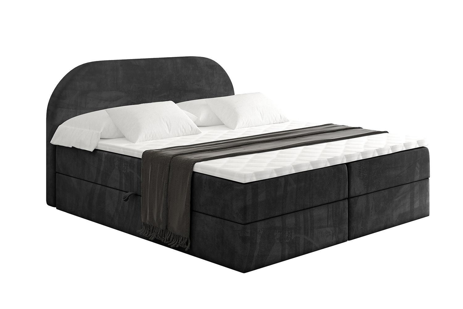 BOXBETT mit Matratze H4 und Lattenrost - NOX - 160x200 - Schwarz Casablanca - Schwarz, Holzwerkstoff/Kunststoff (160/200cm) - ALTDECOR