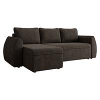 ECKSCHLAFSOFA Darlan - Dunkelbraun/Schwarz, Holz/Kunststoff (245/143cm) - MIRJAN24