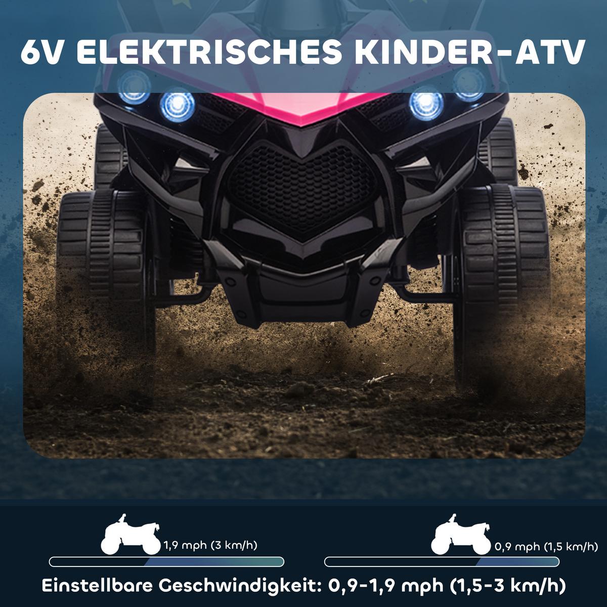 KINDER QUAD mit Scheinwerfer Pink - Rosa, Metall (70/42/45cm) - AIYAPLAY